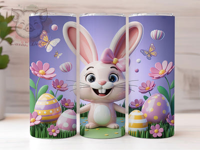 3D Puffy Easter Bunny Tumbler, 3D Bunny Tumbler, Easter Rabbit Wrap, Cute Bunny Wrap, Stylish 20oz Wrap, Sublimation Design, Trendy Gift Idea Sublimation Lara' s Designs 