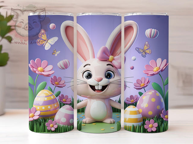 3D Puffy Easter Bunny Tumbler, 3D Bunny Tumbler, Easter Rabbit Wrap, Cute Bunny Wrap, Stylish 20oz Wrap, Sublimation Design, Trendy Gift Idea Sublimation Lara' s Designs 