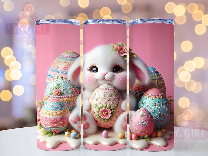 3D Puffy Easter Bunny Tumbler, Easter Bunny Tumbler, Cute Bunny Wrap, Stylish 20oz Wrap, Sublimation Design, Trendy Gift Idea, Inspirational Easter Tumbler Sublimation SvggirlplusArt 