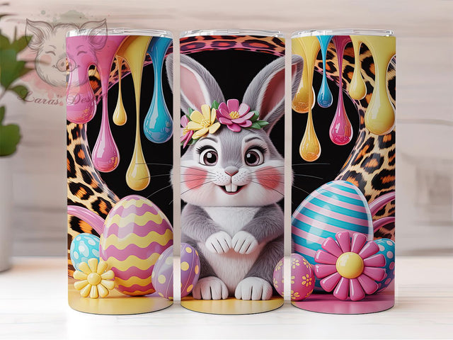 3D Puffy Easter Tumbler, 3D Bunny Tumbler, Cute Easter Wrap, Festive Puffy Wrap, Stylish 20oz Wrap, Sublimation Design, Trendy Gift Idea Sublimation Lara' s Designs 