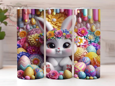3D Puffy Easter Tumbler, 3D Bunny Tumbler, Cute Easter Wrap, Festive Puffy Wrap, Stylish 20oz Wrap, Sublimation Design, Trendy Gift Idea Sublimation Lara' s Designs 