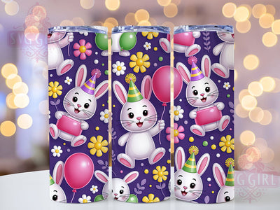 3D Puffy Floral Bunny Tumbler, Cute Inflated Tumbler, Stylish 20oz Wrap, Sublimation Design, Trendy Gift Idea, Puffy Bunny Wrap, Floral Bunny Tumbler Sublimation SvggirlplusArt 