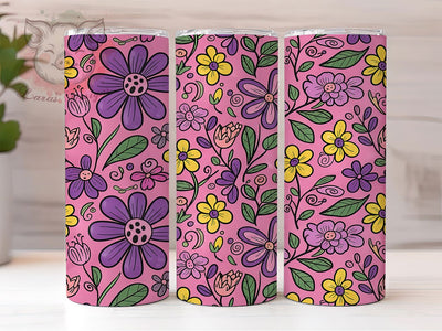 3D Puffy Floral Tumbler, 3D Floral Wrap, Sublimation Tumbler, 20oz Skinny Cup, Bloom Pattern, Craft Lover Gift, Seamless Design Sublimation Lara' s Designs 