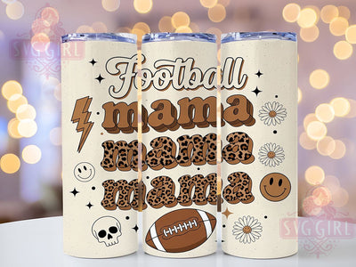 3D Puffy Leopard Football Mom Tumbler Wrap, Puffy Leopard Football PNG, 3D Game Day Tumbler, Football Mama Tumbler, 20oz Skinny Tumbler, 3D Football Mom Gift, Leopard Football Mama PNG Sublimation SvggirlplusArt 