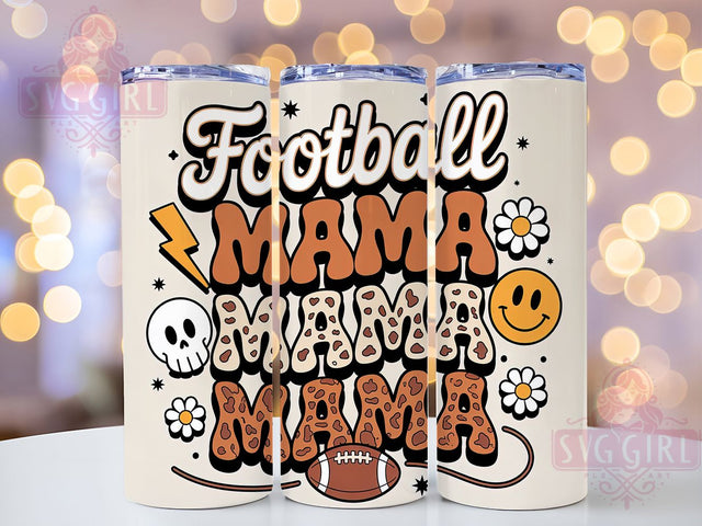 3D Puffy Leopard Football Mom Tumbler Wrap, Puffy Leopard Football PNG, 3D Game Day Tumbler, Football Mama Tumbler, 20oz Skinny Tumbler, 3D Football Mom Gift, Leopard Football Mama PNG Sublimation SvggirlplusArt 