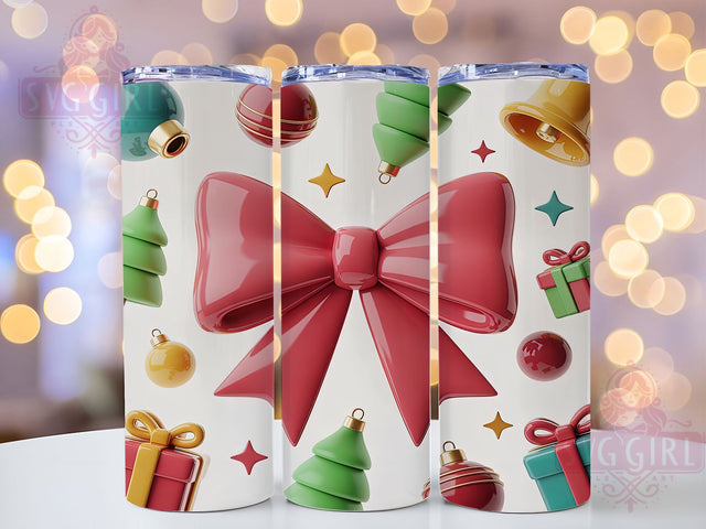 3D Puffy Pink Christmas Tumbler, Puffy Cake Wrap, Cute Holiday Mug Design, Sublimation Wrap, Festive Drinkware, Sweet Winter Gift, Sparkly Christmas Cup Sublimation SvggirlplusArt 