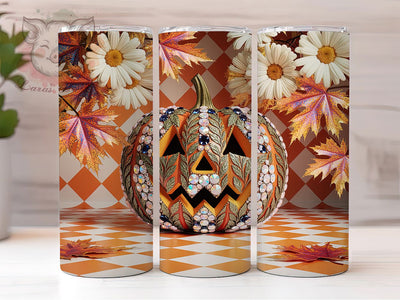 3D Puffy Pumpkin Illusion Tumbler Wrap, Inflated Tumbler Png, Fall 2025 Tumbler Design, 20oz Skinny Tumbler, Autumn Sublimation Design, 3d Illusion Tumbler, Puffy Pumpkin Png Sublimation Lara' s Designs 
