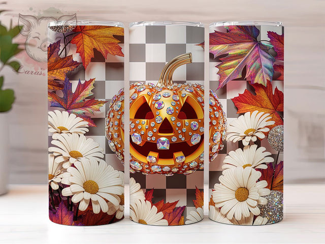 3D Puffy Pumpkin Illusion Tumbler Wrap, Inflated Tumbler Png, Fall 2025 Tumbler Design, 20oz Skinny Tumbler, Autumn Sublimation Design, 3d Illusion Tumbler, Puffy Pumpkin Png Sublimation Lara' s Designs 