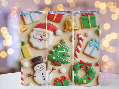 3D Puffy Santa Claus Christmas Tumbler, Christmas Santa Sublimation Design, Festive Holiday Cup Art, 20oz Xmas Tumbler, Whimsical Santa Mug, Stylish Christmas Cup, Cozy Holiday Wrap Sublimation SvggirlplusArt 