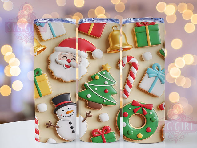 3D Puffy Santa Claus Christmas Tumbler, Christmas Santa Sublimation Design, Festive Holiday Cup Art, 20oz Xmas Tumbler, Whimsical Santa Mug, Stylish Christmas Cup, Cozy Holiday Wrap Sublimation SvggirlplusArt 