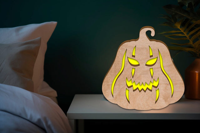 3D Pumkin night Light Box, Halloween Led Night Light Laser Cut SVG zafrans studio 