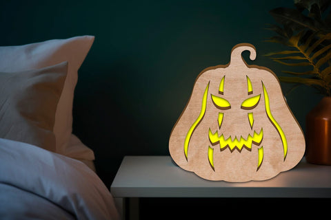 3D Pumkin night Light Box, Halloween Led Night Light Laser Cut SVG zafrans studio 