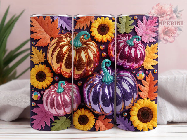 3D Pumpkin Fall Tumbler Wrap, Fall Pumpkins Wrap, 20oz Sublimation, Autumn Pumpkin Cup, Realistic Pumpkin Mug, Cozy Fall Tumbler, Thanksgiving Drinkware Sublimation Li Zamperini 