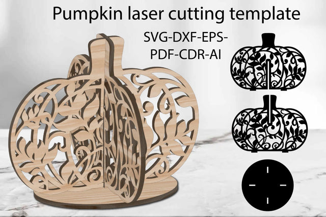 3d Pumpkin SVG laser cutting template, Thanksgiving Day SVG Yuliya 