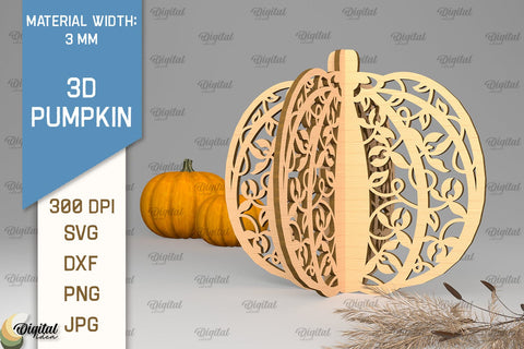 3D Pumpkins Laser Cut Bundle. Halloween Pumpkins SVG Design SVG Evgenyia Guschina 