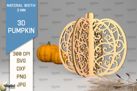 3D Pumpkins Laser Cut Bundle. Halloween Pumpkins SVG Design SVG Evgenyia Guschina 