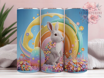3D Rainbow Easter Bunny Tumbler, 3D Easter Tumbler, Spring Bunny Wrap, Colorful Bunny Wrap, Festive Easter Wrap, Sublimation Design, Trendy Gift Idea Sublimation Li Zamperini 