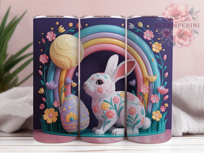 3D Rainbow Easter Bunny Tumbler, 3D Easter Tumbler, Spring Bunny Wrap, Colorful Bunny Wrap, Festive Easter Wrap, Sublimation Design, Trendy Gift Idea Sublimation Li Zamperini 