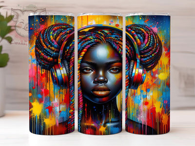 3D Rasta Braided Girl Tumbler, Black Girl, Rasta Style, Braids Theme, Colorful Pattern, 20Oz Tumbler, Sublimation Wrap Sublimation Lara' s Designs 