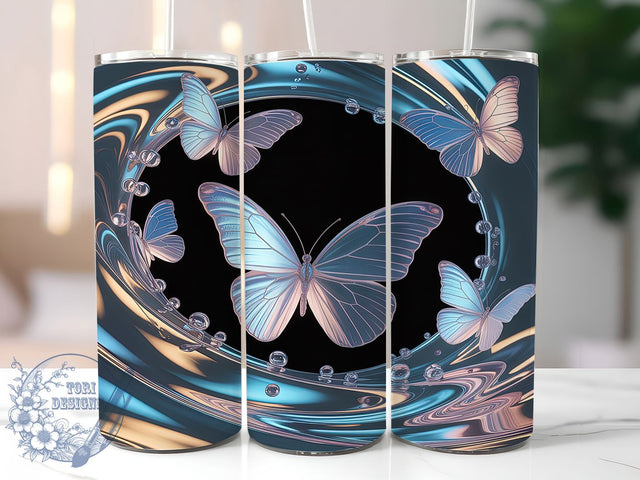 3D Realistic Butterfly Tumbler, Butterfly Sublimation, 20oz Skinny Wrap, Realistic Butterfly, Butterfly Png, Tumbler Design, Sublimation Download Sublimation ToriDesigns 