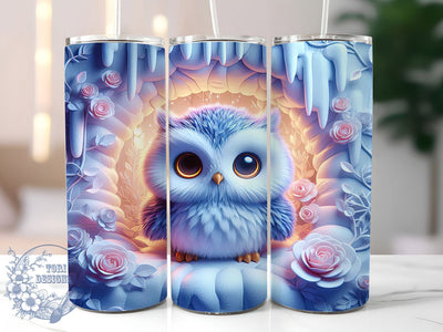 3D Realistic Owl Wall Break Tumbler, Owl Wall Break Wrap, Bird Lover Cup, Realistic Owl Sublimation, Nature Wildlife Mug, Hole In Wall Design, Nocturnal Bird Tumbler Sublimation ToriDesigns 