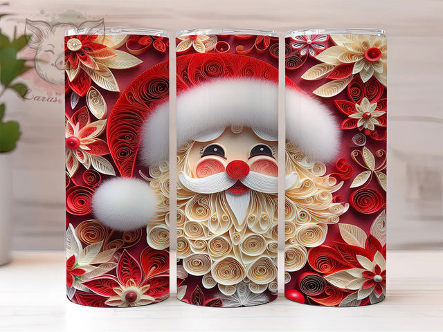 3D Red Santa Christmas Tumbler, Red Holiday Sublimation Design, Festive Cup Art, 20oz Xmas Tumbler, Whimsical Santa Mug, Stylish Christmas Cup, Cozy Holiday Wrap Sublimation Lara' s Designs 