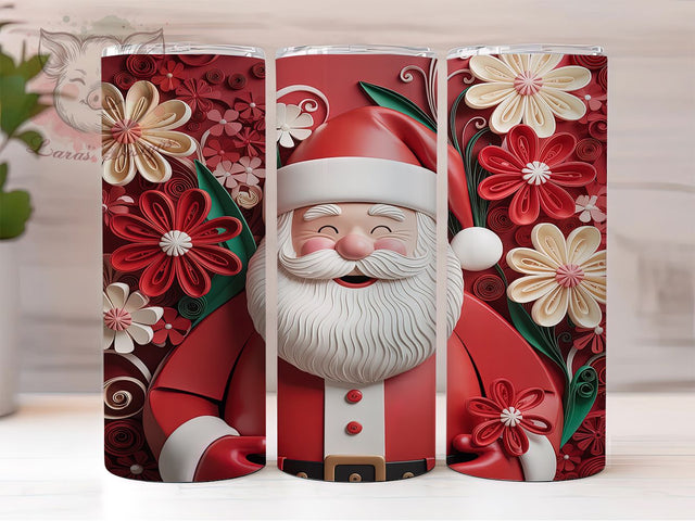 3D Red Santa Christmas Tumbler, Red Holiday Sublimation Design, Festive Cup Art, 20oz Xmas Tumbler, Whimsical Santa Mug, Stylish Christmas Cup, Cozy Holiday Wrap Sublimation Lara' s Designs 