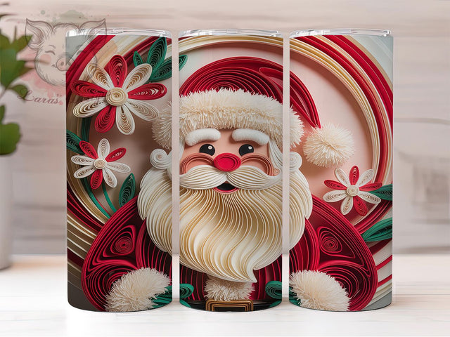 3D Red Santa Christmas Tumbler, Red Holiday Sublimation Design, Festive Cup Art, 20oz Xmas Tumbler, Whimsical Santa Mug, Stylish Christmas Cup, Cozy Holiday Wrap Sublimation Lara' s Designs 