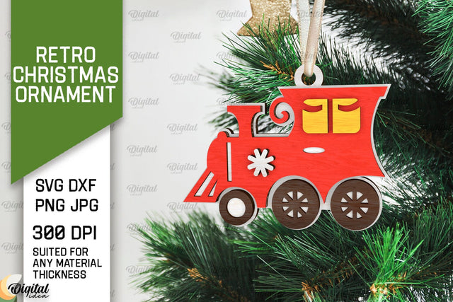 3D Retro Christmas ornament Laser Cut. Xmas tree decor SVG SVG Evgenyia Guschina 