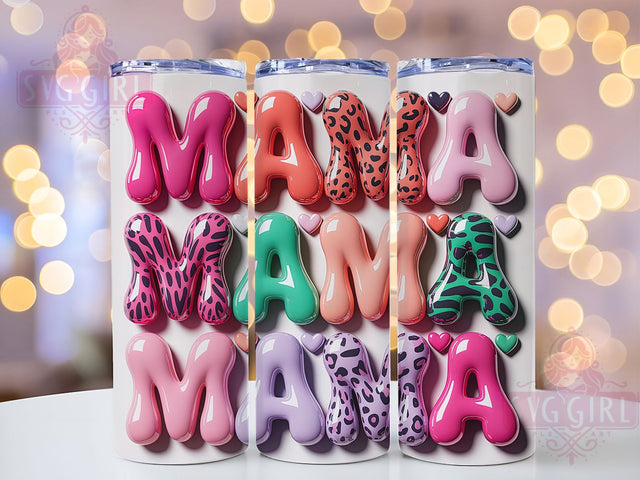 3D Retro Mama 20oz Tumbler, Retro Style Wrap, Sublimation Wrap, 20oz Tumbler Design, PNG Tumbler Wrap, Vintage Theme, Mom Gift Sublimation SvggirlplusArt 