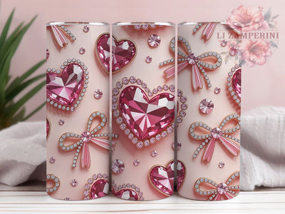 3D Rhinestone Cherry Bow Tumbler, 3D Bow Tumbler, Sparkle Cherry Wrap, Whimsical Bow Wrap, Glam Rhinestone Wrap, Sublimation Design, Trendy Gift Idea Sublimation Li Zamperini 