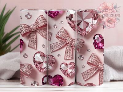 3D Rhinestone Cherry Bow Tumbler, 3D Bow Tumbler, Sparkle Cherry Wrap, Whimsical Bow Wrap, Glam Rhinestone Wrap, Sublimation Design, Trendy Gift Idea Sublimation Li Zamperini 