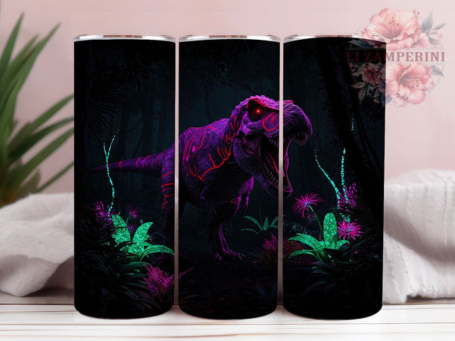 3D Roaring T-Rex 20oz Tumbler Wrap, Dinosaur Mug Design, Jurassic Theme Cup, Prehistoric Creature Wrap, Roaring T-Rex Art, Kids Dino Gift, Sublimation Tumbler Wrap Sublimation Li Zamperini 