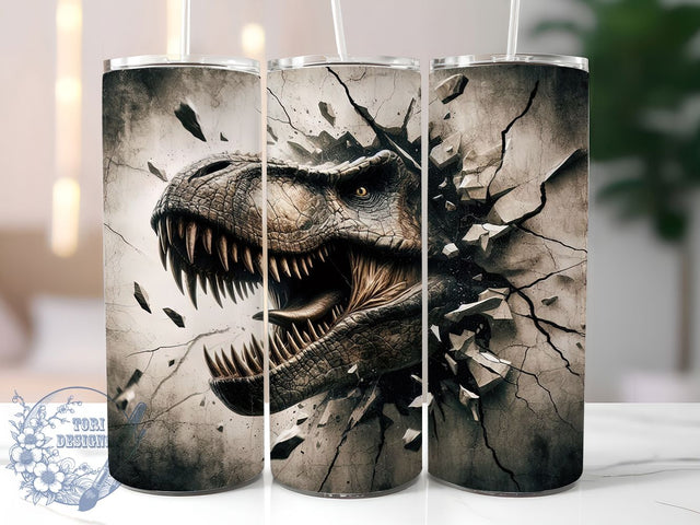 3D Roaring T-Rex 20oz Tumbler Wrap, Dinosaur Mug, Prehistoric Beast Cup, Roaring T-Rex Wrap, Jurassic Theme Design, Dino Lover Gift, Sublimation Tumbler Wrap Sublimation ToriDesigns 