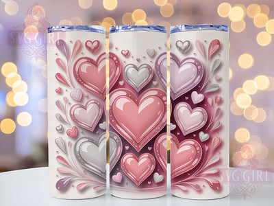 3D Romantic Heart Tumbler, Romantic Heart Wrap, Love Heart Cup, 20oz Sublimation Wrap, Stylish Valentine Design Tumbler, Artistic 3D Heart Cup, Festive Love Theme Wrap Sublimation SvggirlplusArt 