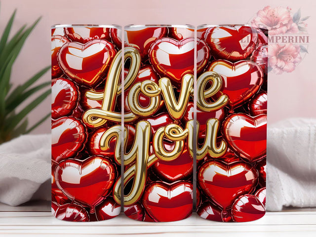 3D Romantic Valentine Hearts Tumbler, Love You Valentine Pattern, Romantic Heart Design, 20Oz Sublimation Wrap, Bold Valentine Art, Sweet 3D Texture, Tumbler Sublimation Sublimation Li Zamperini 