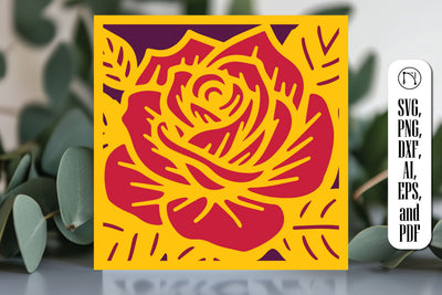3D Rose Paper Cut SVG Cut File SVG MD JOYNAL ABDIN 