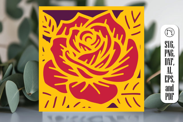 3D Rose Paper Cut SVG Cut File SVG MD JOYNAL ABDIN 