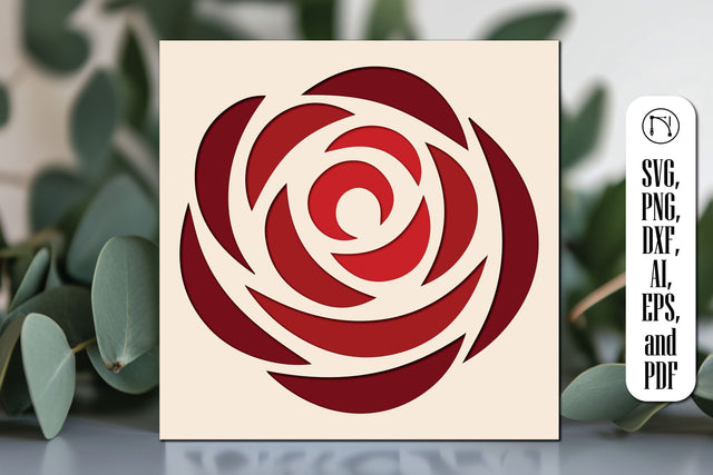 3D Rose Paper Cut SVG Cut File SVG MD JOYNAL ABDIN 