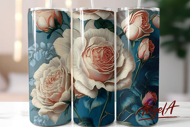 3d rose tumbler wrap / flower tumbler Sublimation Angelina Semenova 