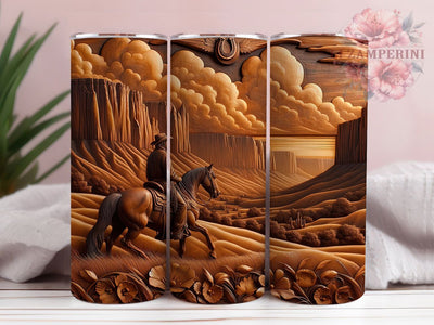 3D Rustic Cowboy Tumbler, Rustic Horse Tumbler, Country Western 20oz Wrap, Sublimation Design, Stylish Gift Idea, Cowboy Horse Wrap, Western Rustic Tumbler Sublimation Li Zamperini 