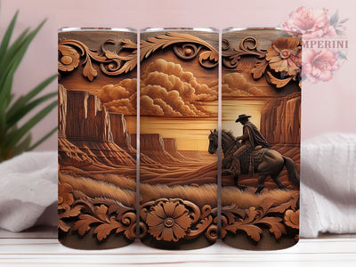 3D Rustic Cowboy Tumbler, Rustic Horse Tumbler, Country Western 20oz Wrap, Sublimation Design, Stylish Gift Idea, Cowboy Horse Wrap, Western Rustic Tumbler Sublimation Li Zamperini 
