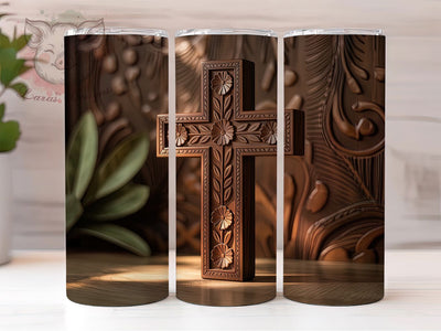 3D Rustic Faith Cross Tumbler, Christian Cross Tumbler, Stylish 20oz Wrap, Sublimation Design, Trendy Gift Idea, Faith Cross Wrap, Inspirational Rustic Tumbler Sublimation Lara' s Designs 