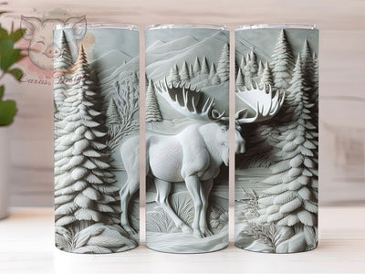 3D Rustic Moose Forest Tumbler, High Resolution Sublimation Design, Wildlife Cup Art, 20oz Outdoor Tumbler, Rustic Moose Mug, Stylish Hunting Cup, Cozy Forest Wrap Sublimation Lara' s Designs 