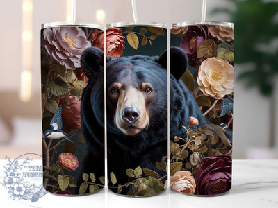 3D Rustic Mountain Bear Tumbler, 3D Wildlife Tumbler, Rustic Bear Wrap, Whimsical Forest Wrap, Mountain Bear Wrap, Sublimation Design, Trendy Gift Idea Sublimation ToriDesigns 