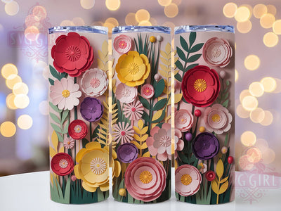 3D Rustic Wildflower Tumbler, Floral Tumbler Design, Rustic Flower Wrap, Whimsical Floral Wrap, Country Flower Wrap, Sublimation Design, Trendy Gift Idea Sublimation SvggirlplusArt 