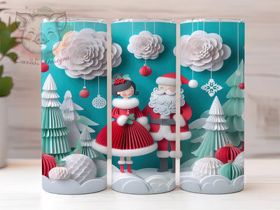 3D Santa and Mrs Claus Tumbler, Santa and Mrs Claus, Holiday Claus Design, 20Oz Wrap Design, Christmas Sublimation, Festive Santa Art, Merry Holiday Theme Sublimation Lara' s Designs 