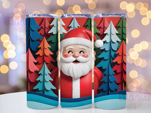 3D Santa Claus Christmas Tumbler, Christmas Santa Sublimation Design, Festive Holiday Cup Art, 20oz Xmas Tumbler, Whimsical Santa Mug, Stylish Christmas Cup, Cozy Holiday Wrap Sublimation SvggirlplusArt 