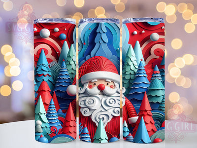 3D Santa Claus Christmas Tumbler, Christmas Santa Sublimation Design, Festive Holiday Cup Art, 20oz Xmas Tumbler, Whimsical Santa Mug, Stylish Christmas Cup, Cozy Holiday Wrap Sublimation SvggirlplusArt 
