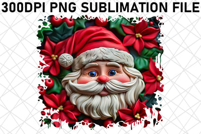 3D Santa Claus Round Design PNG Sublimation Sublimation afrosvg 